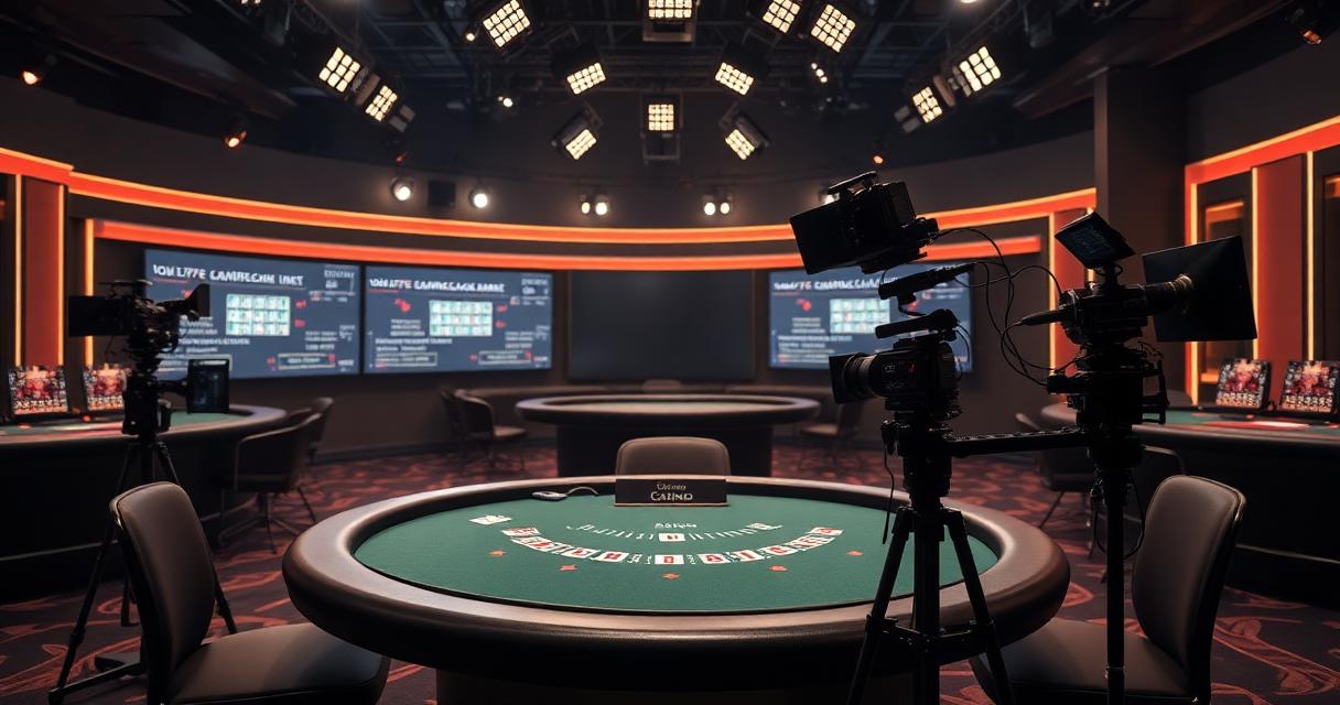 Professional live dealer at casino table